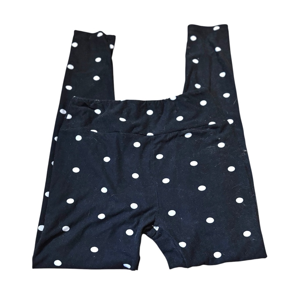 LuLaRoe Black and White Polka Dot Leggings One Size